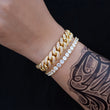 Load image into Gallery viewer, BUNDLE - 5mm Round Cut Tennis Bracelet +12mm Diamond Miami Cuban Link Bracelet