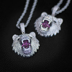 Iced King Tiger Head Necklace