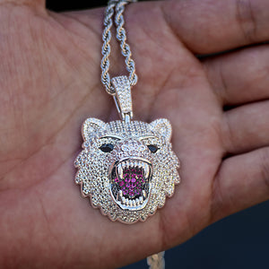 Iced King Tiger Head Necklace