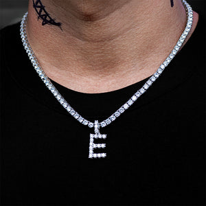 Diamond Single Initial Letter Necklace+Chain