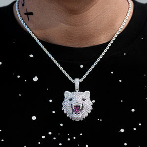 Iced King Tiger Head Necklace