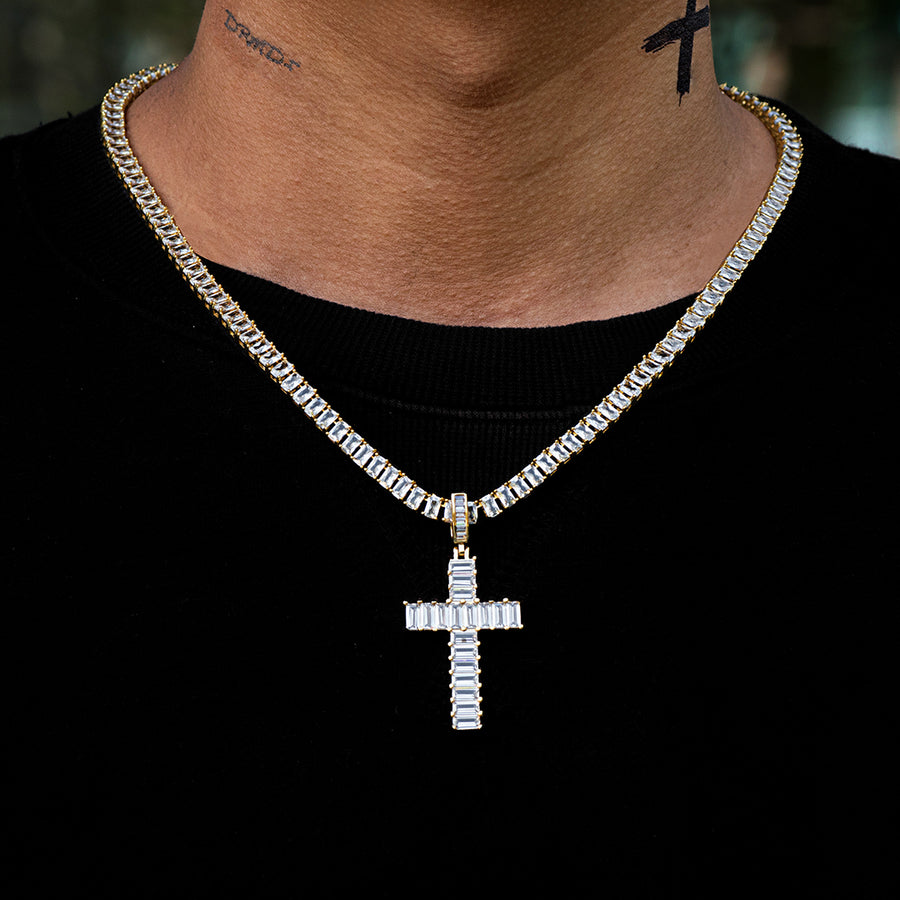 Baguette Cross Necklaces