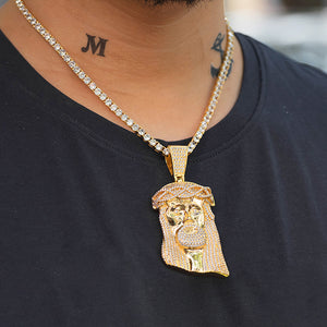 Iced Out Big Jesus Piece Necklace