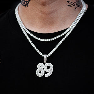 Custom Baguette Number Necklaces