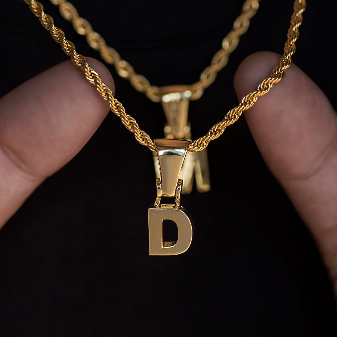 Solid Block Single Letter Necklace+Chain – DRMD JEWELRY