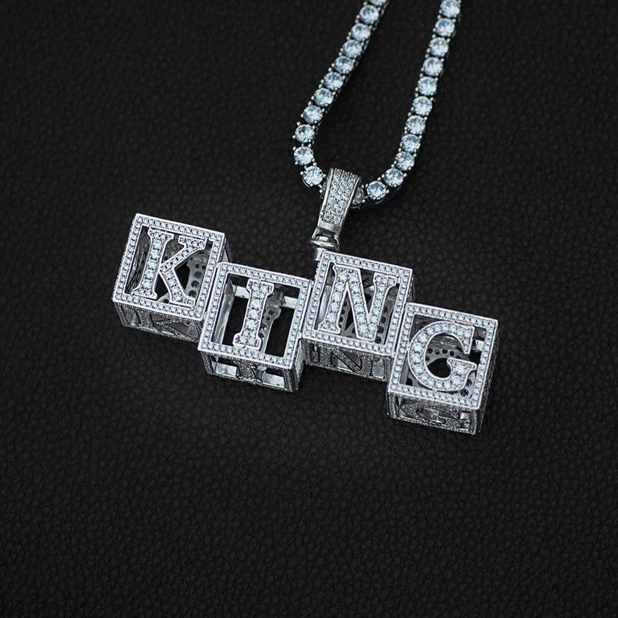 Custom Baby Hollow Block Letters Necklaces