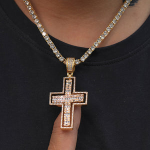 Diamond Two Side Cross Necklaces