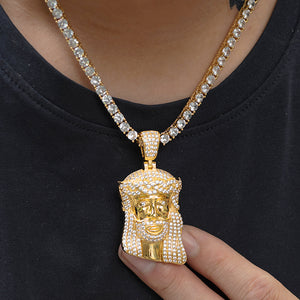 Iced diamond Medium Jesus Necklace Pendant