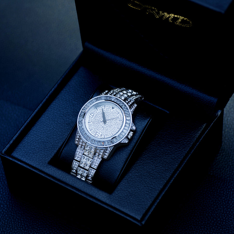 Diamond Baguette Watch In White Gold DRMD Jewelry