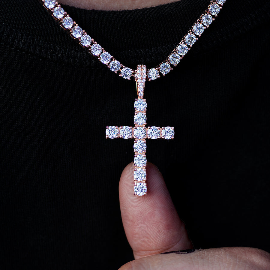 Iced Out Cross PendantDiamond Cross Pendant + Chain