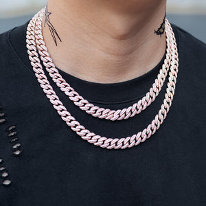 Women's Diamond Cuban Link Choker (10mm) in Rose Gold DRMD Jewelry