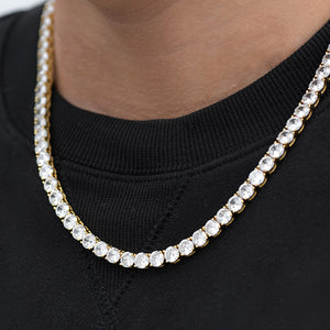 Round Cut Tennis Chain (6mm) in Yellow Gold