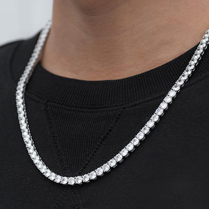 Round Cut Tennis Chain (5mm) in White Gold