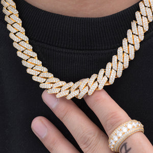 Prong Cuban Link Choker (12mm) in Yellow Gold