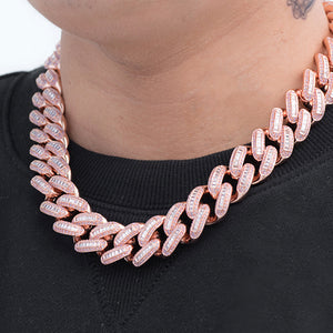 Baguette Cuban Chain (19mm) in Rose Gold