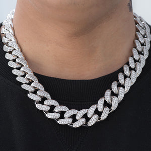 Miami Cuban Link Chain (19mm) in White Gold