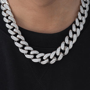 Miami Cuban Link Chain (19mm) in White Gold