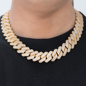 Prong Cuban Link Chain (19mm) in Yellow Gold