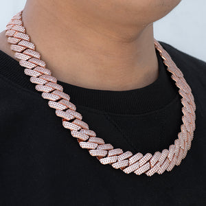 Prong Cuban Link Chain (19mm) in Rose Gold