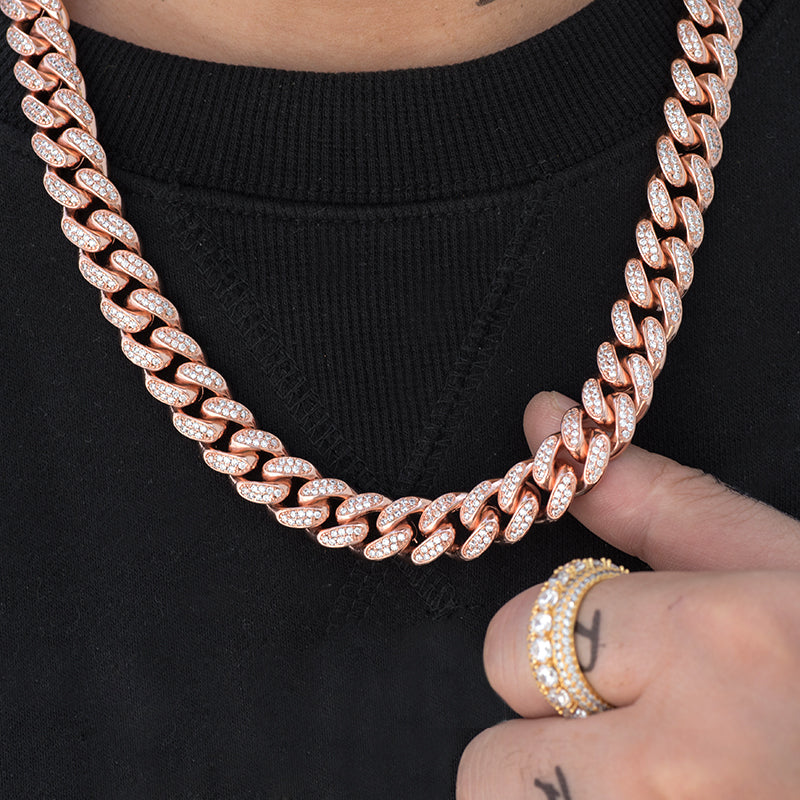 Miami Cuban Link Chain (12mm) in Rose Gold