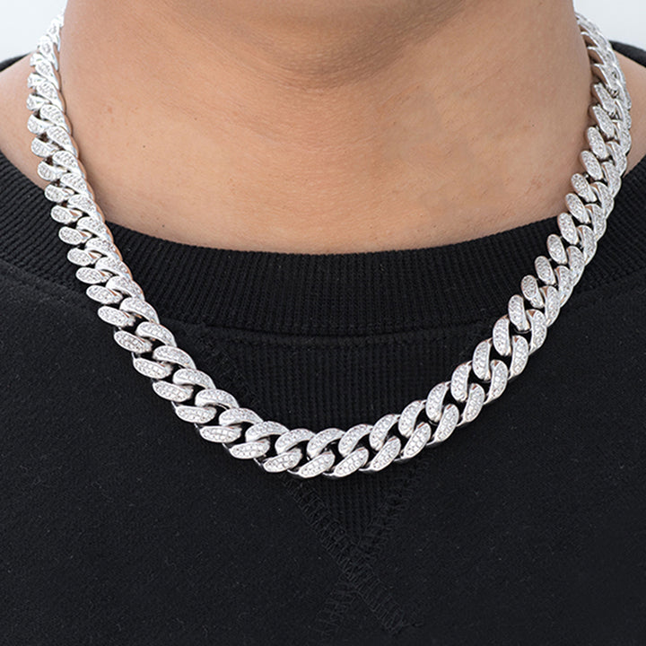 Miami Cuban Link Chain (12mm) in White Gold