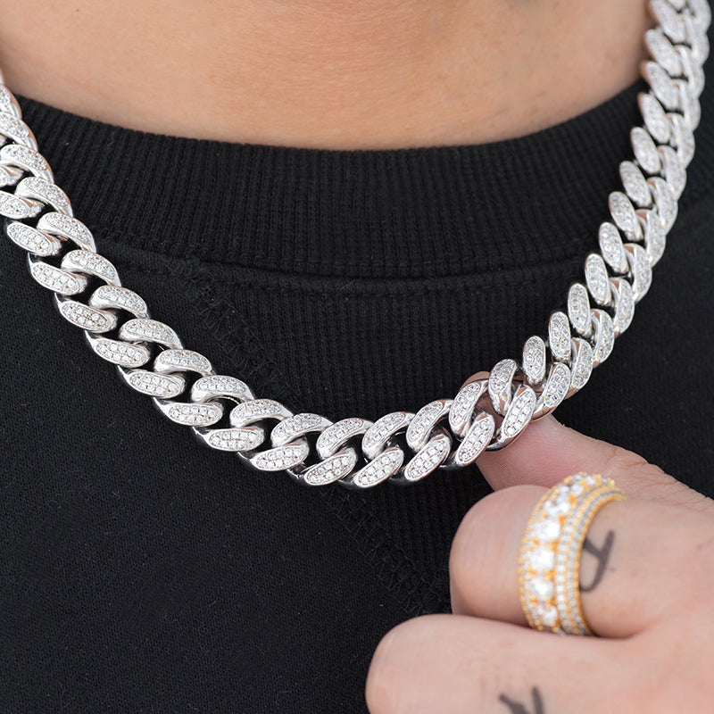Miami Cuban Link Chain (12mm) in White Gold