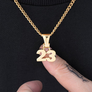 Custom Solid Block Number Necklaces