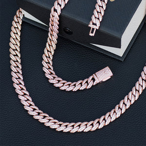 Women's Diamond Cuban Link Choker (10mm) in Rose Gold DRMD Jewelry