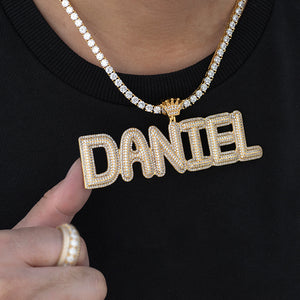 Custom Double Crowned Letters Necklace