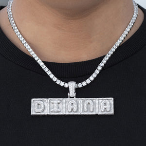 Custom Bubble Nameplate Necklace