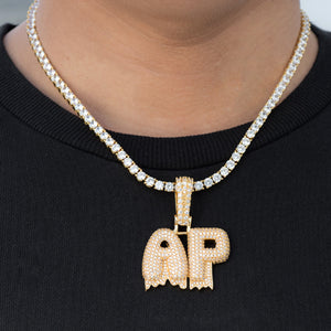 Custom Dripping Jumbo Letter Name Necklace