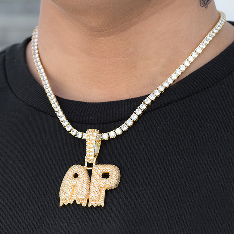 Custom Dripping Jumbo Letter Name Necklace