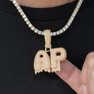 Custom Dripping Jumbo Letter Name Necklace