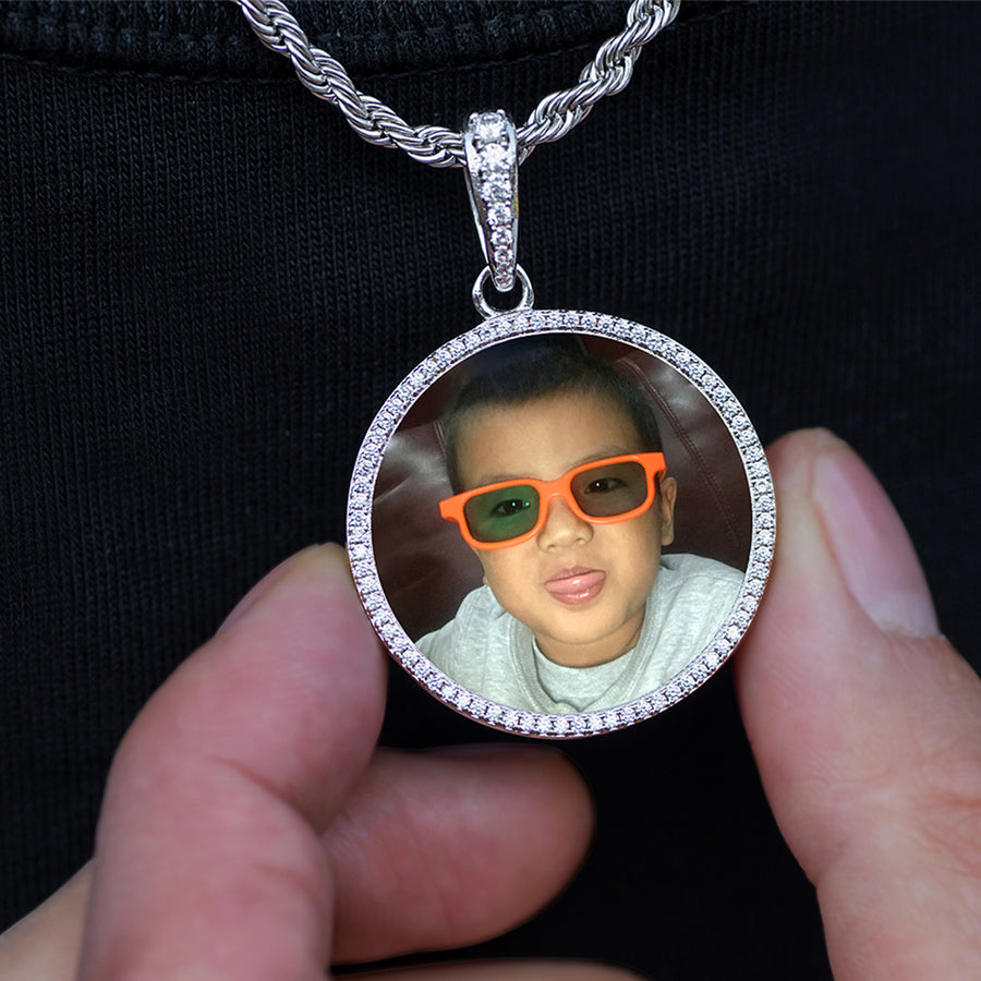 Custom Small Round Picture Photo Necklace