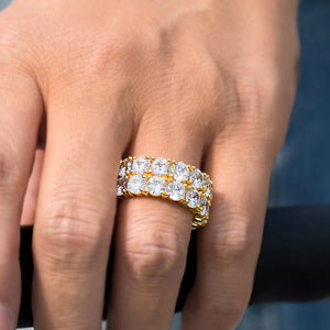 Diamond Double Row Eternity Ring in White Yellow Gold DRMD Jewelry