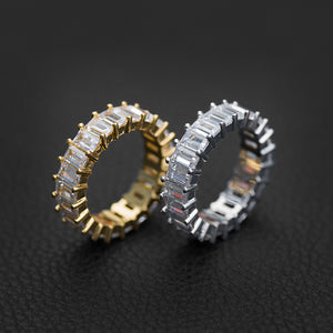 Baguette Eternity Ring in White Yellow Gold DRMD Jewelry