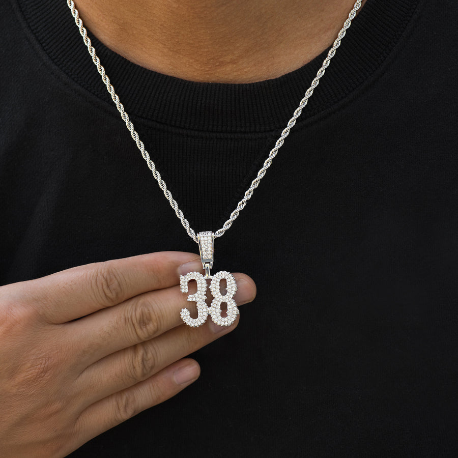 Custom City Font Number Necklaces